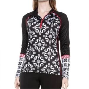 Krimson Klover Nordic Snowflake base layer top & bottom 2-piece set-Size S